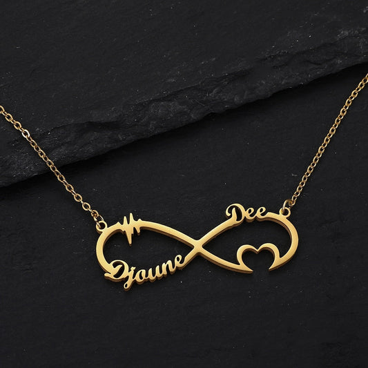 Personalized infinity style Name Necklace For Women Men Gold Silver Chain Lovers - NATASHAHS