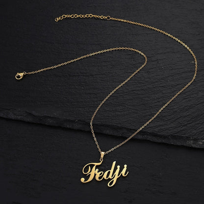 Personalized single Name Necklace with a underlined heart For Women Men Gold Silver Chain Lovers - NATASHAHS