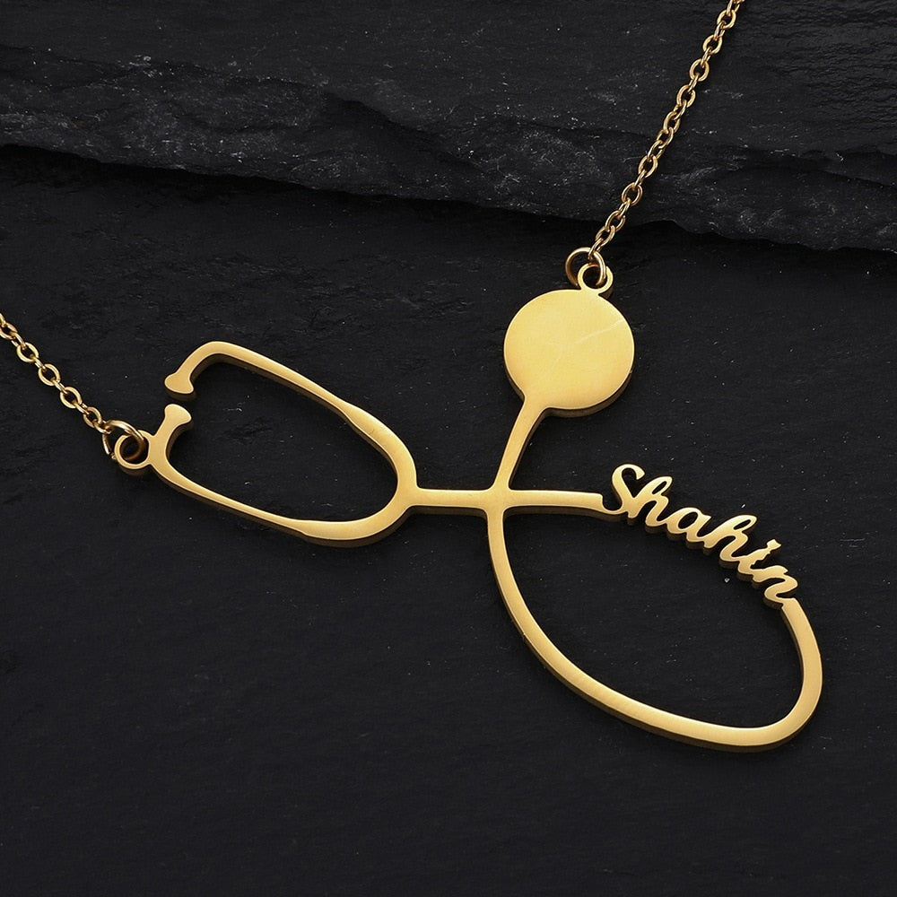 Personalized Two Names Necklace with a underlined heart For Women Men Gold Silver Chain Lovers - NATASHAHS