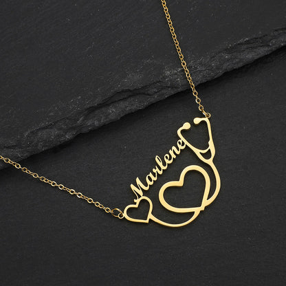 Personalized Stainless Steel Name Custom Necklaces For Women Men Gold Silver Chain Lover