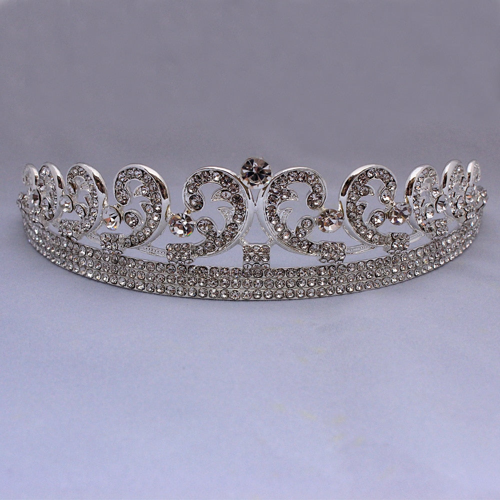 Baroque Princess Diana William Kate Bridal Crown Tiaras Boutique Rhinestone Diadem Veil Tiara Headbands Wedding Hair Accessories - NATASHAHS