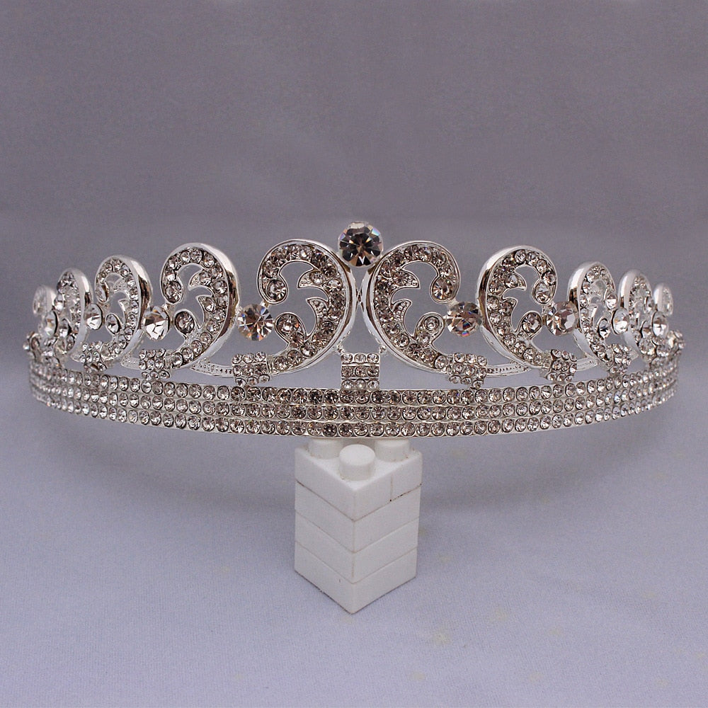 Baroque Princess Diana William Kate Bridal Crown Tiaras Boutique Rhinestone Diadem Veil Tiara Headbands Wedding Hair Accessories - NATASHAHS